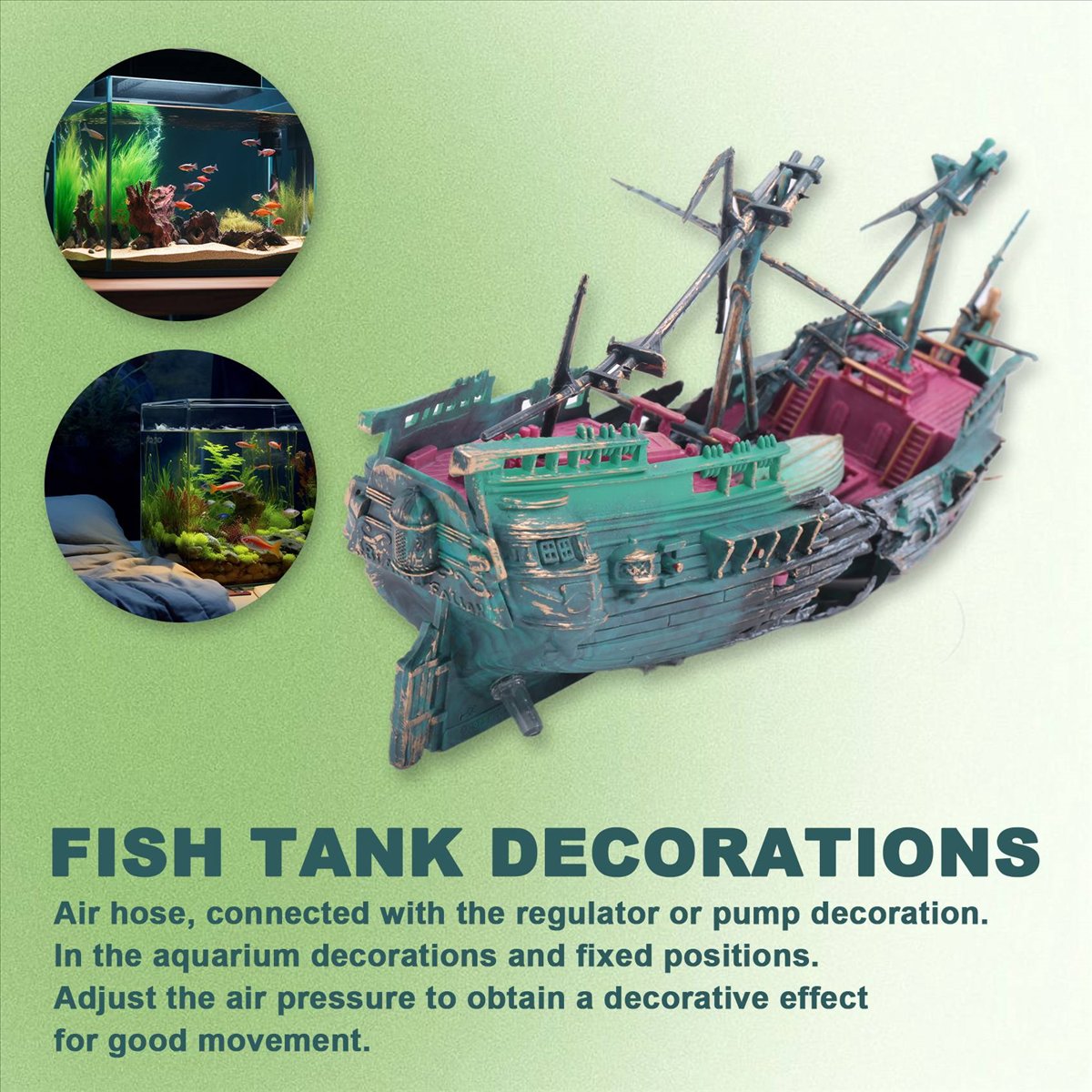 Aquarium Fish Tank - 【ABFS】Duży zestaw dekoracyjny do akwarium w