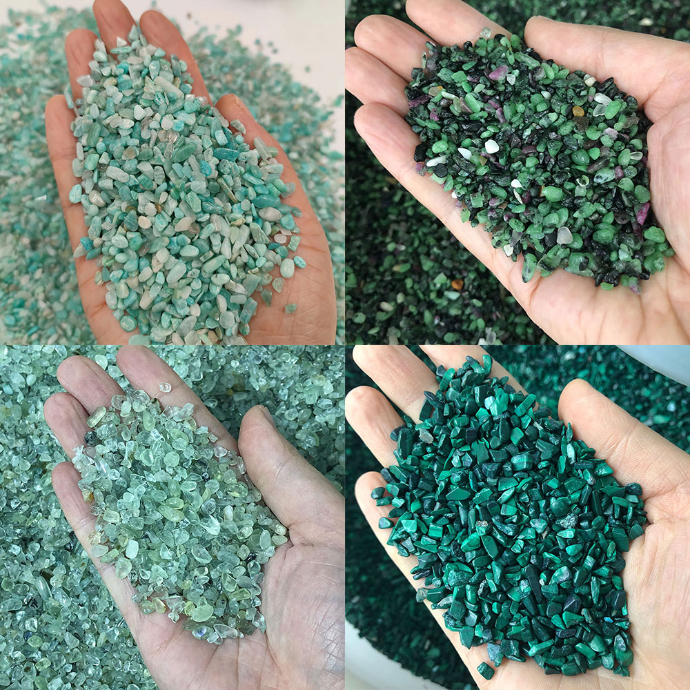 Fish Tank Gravel - Naturalne kamienie kryształowe Mini Peridot Amazonit
